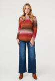 Mandi Womens Crew Neck Ombre Effect Sweater In Multi