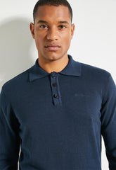 Ben Sherman Knit Sportshirt In Navy