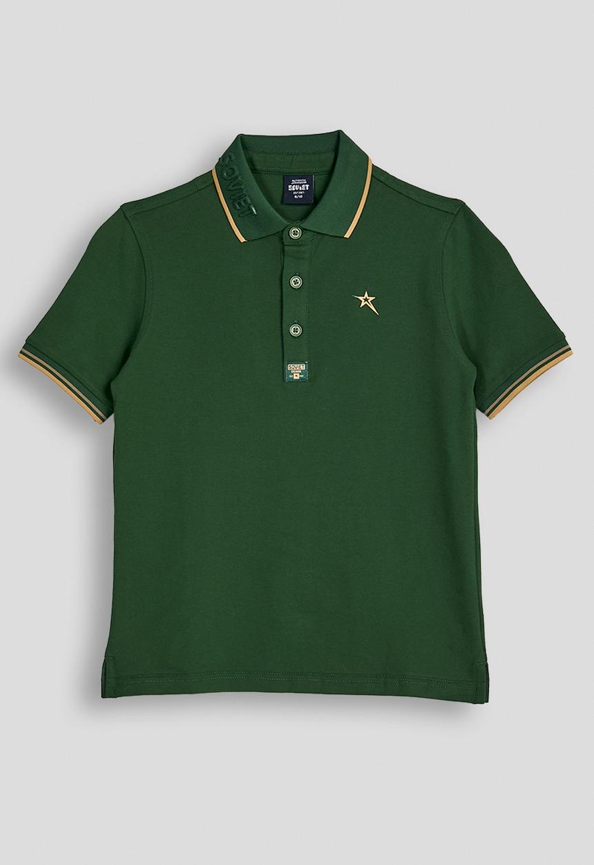 Soviet Mens Stretch Pique Golfer In Bottle Green