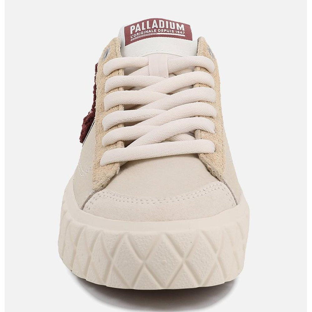 Palladium Womens Ace Lo Mix Leather Shoes In Sand