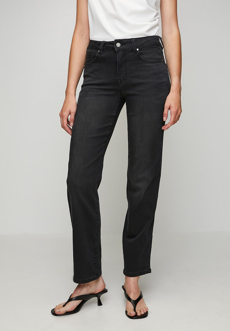 Stella Morgan Mid Waist Straight Leg Denim Jeans In Black