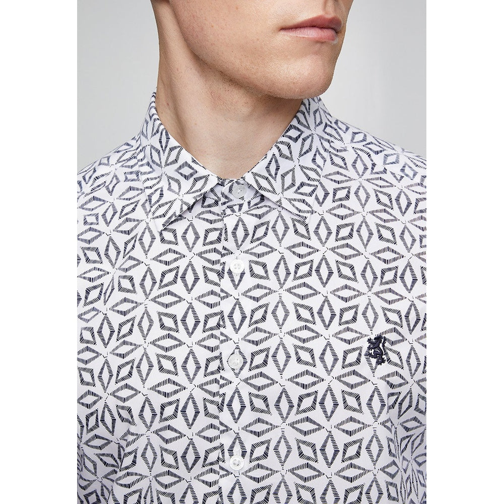 Pringle Mens Joshua Printed Tailored Shirt In Navy
