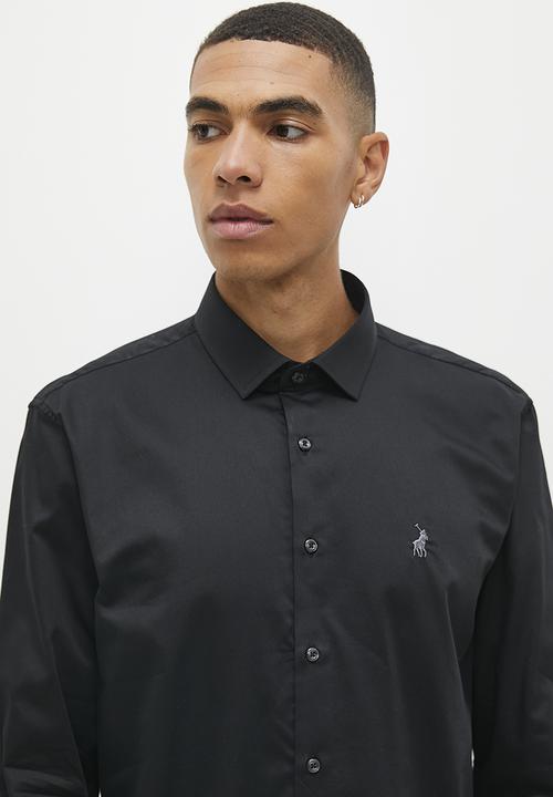 Polo Mens Custom Fit Greig Black Shirt
