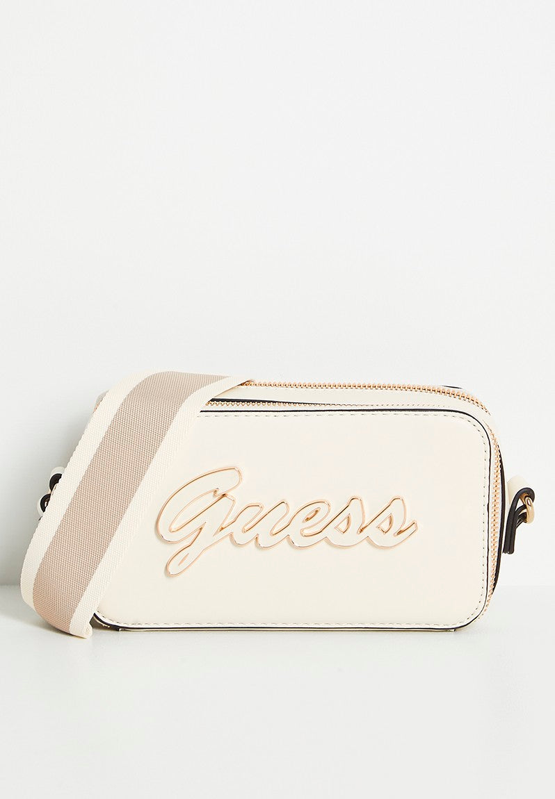 Guess Carrara Mini Crosbody Top Zip Cream