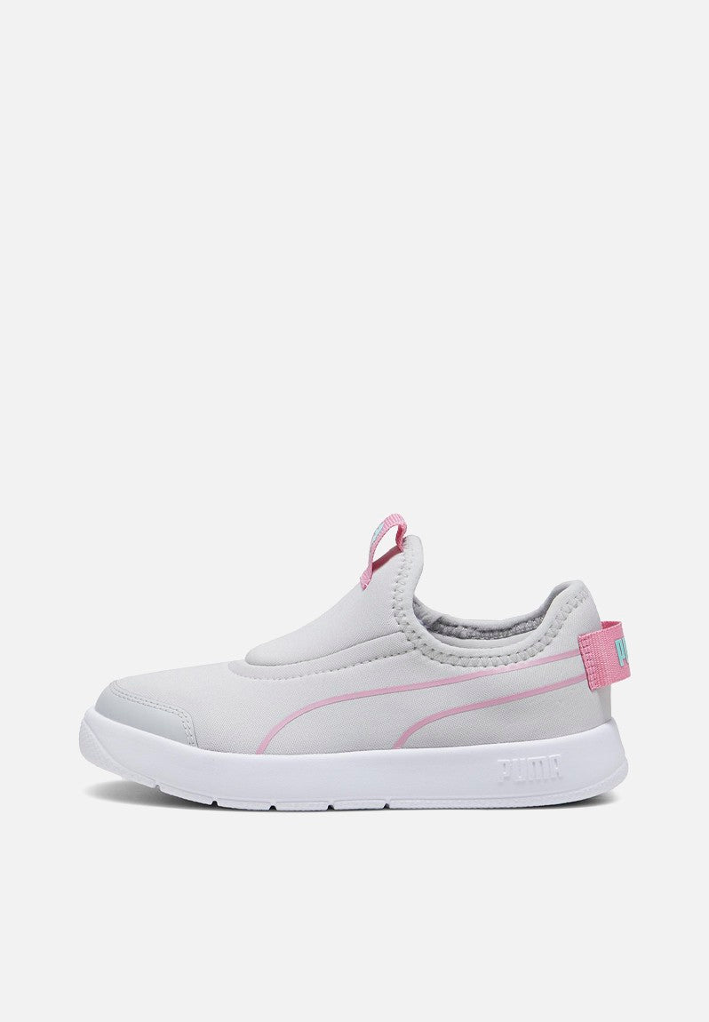 Puma Kids Courtflex V3 Slip On Ps In Light Grey