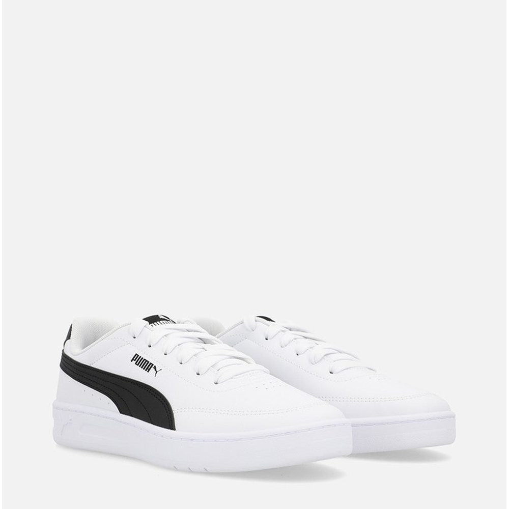 Puma Court Classic Clean Jr Shoes In White And Black