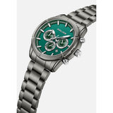 Police Mens Ip Gun Case Stainless Steel Strap Watch In Silver/Green Dial