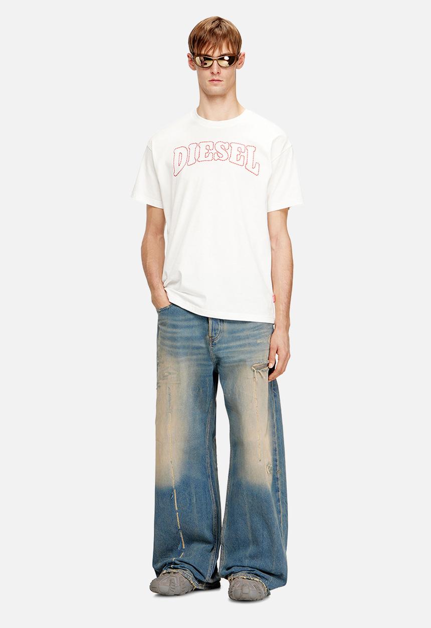 Diesel Mens T-Norm-V10 Regular T-Shirt In White