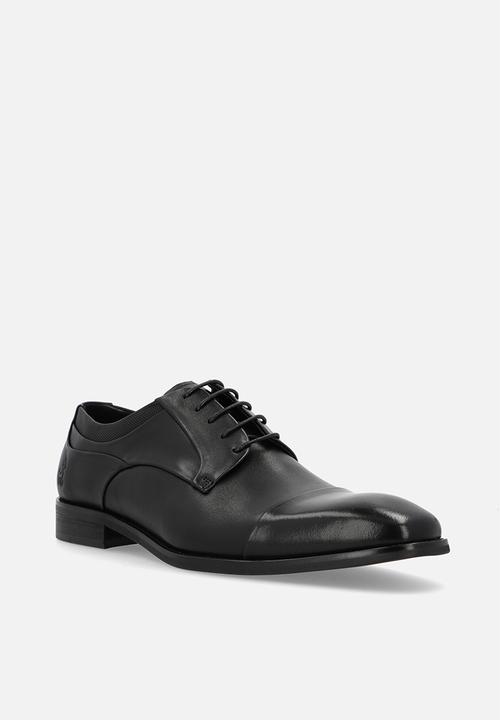 Polo Mens Black Panelled Gibson Lace Up