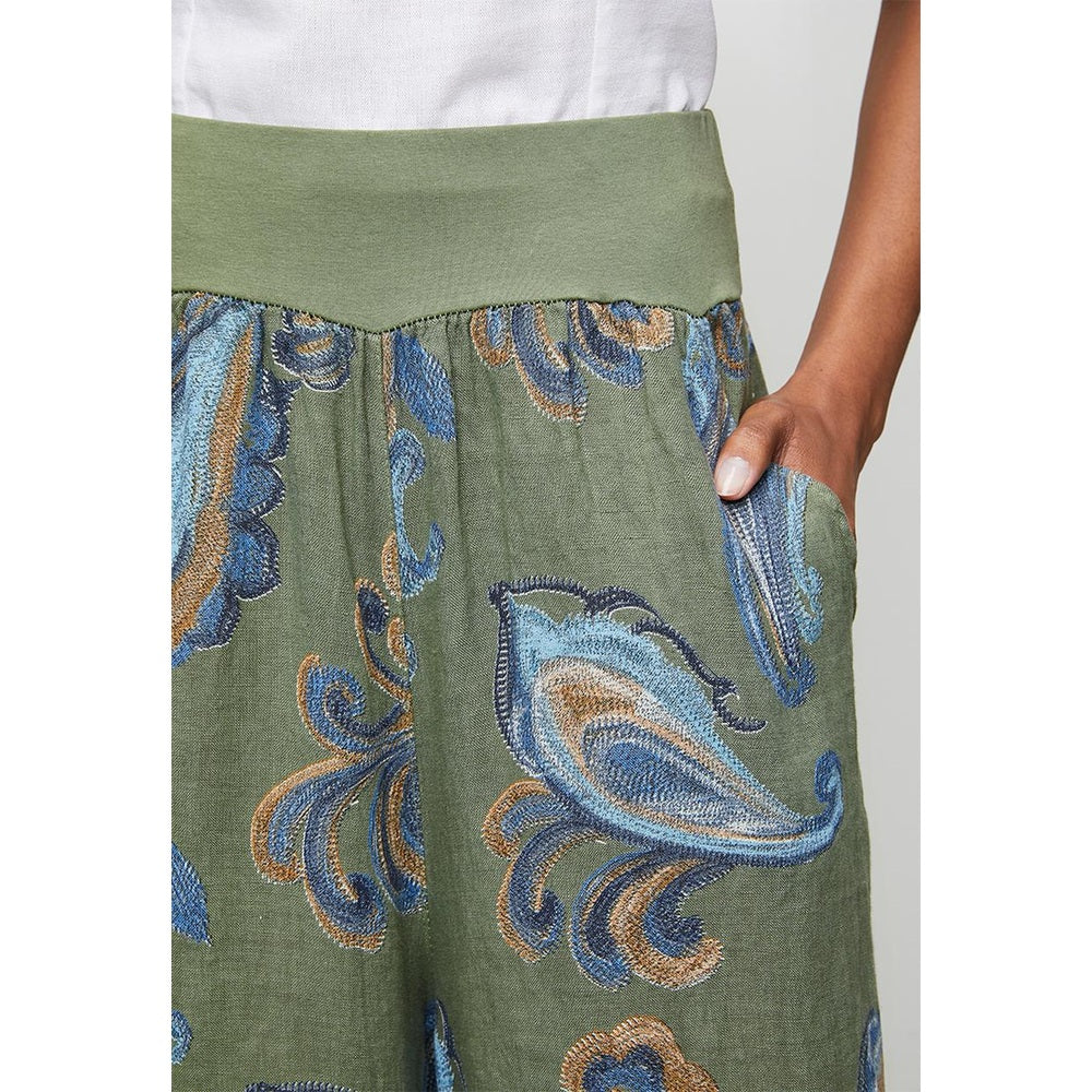 Izabel London Ladies Trousers In Sage