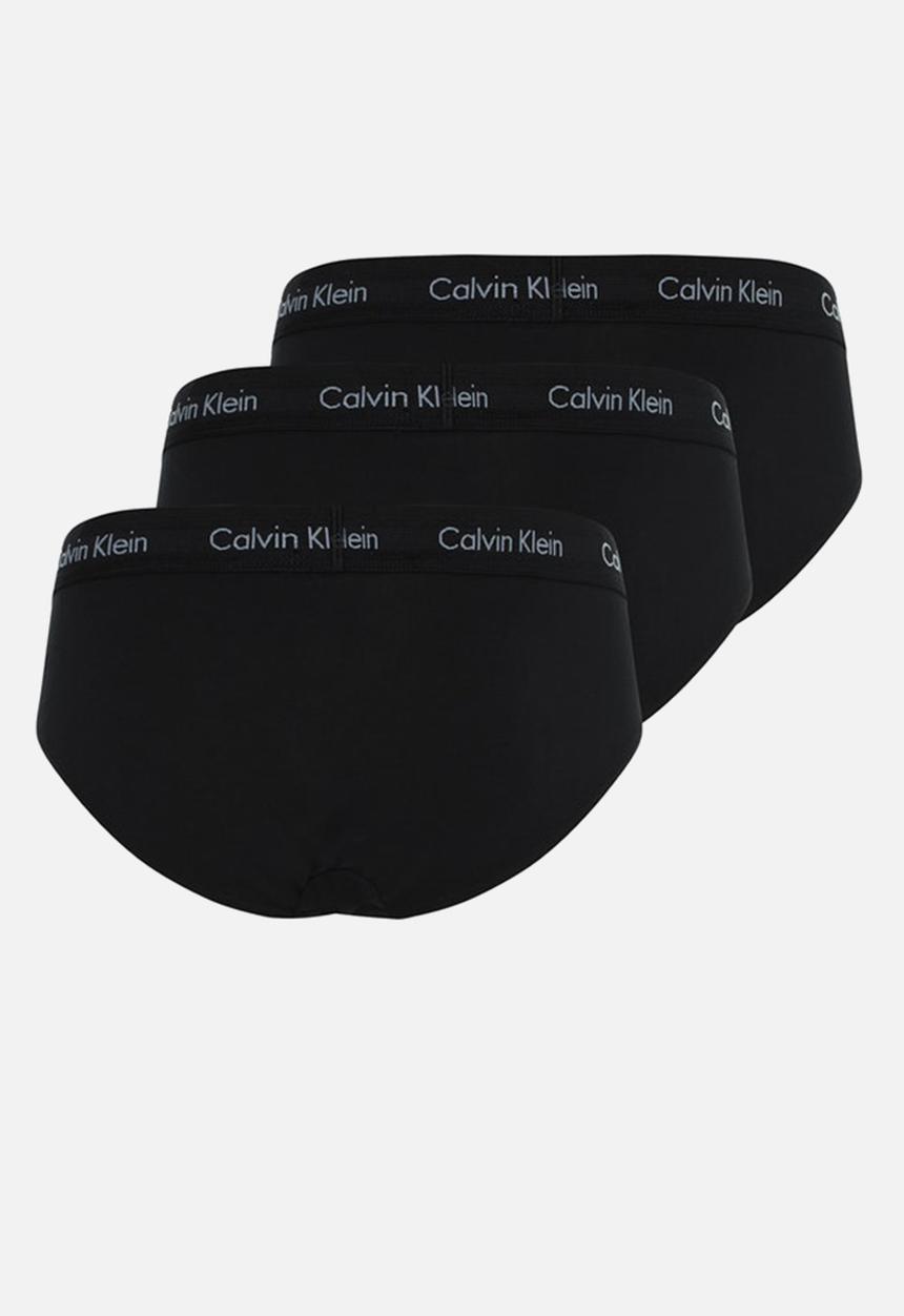Calvin Klein Mens 3 Pack Hip Briefs In Black