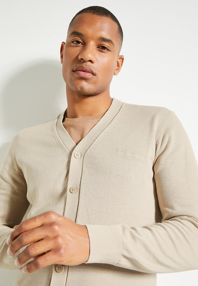 Bensherman Mens Sustained Grey Knit Cardigan