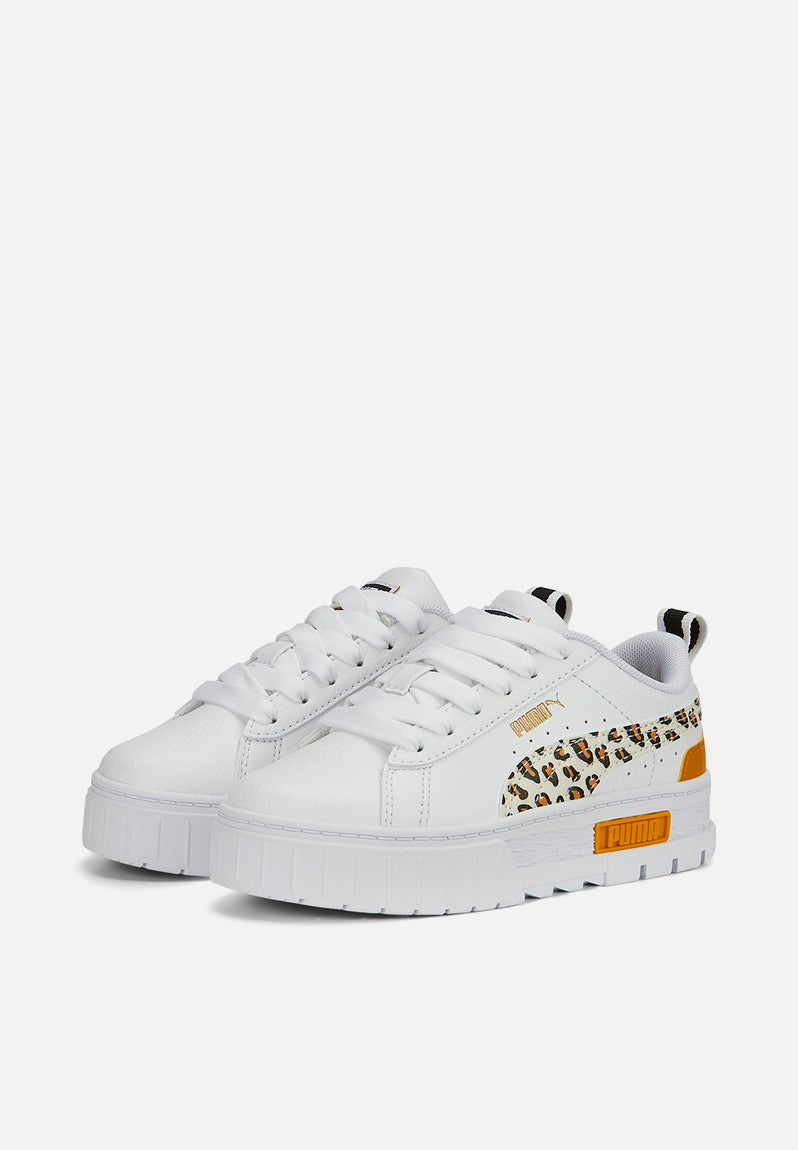 Puma Kids Mayze Wild Ps Shoes In White & Desert Clay