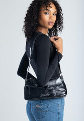 Sissyboy Bg536 Ladies Multi Zip Shoulder Bag Black