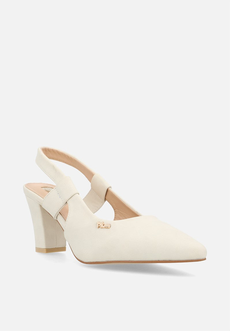 Plum Ladies Amber Heels In White