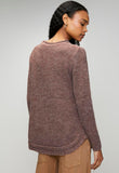 Mandi Womens Crewneck Sweater With Side Buttons In Chocolate