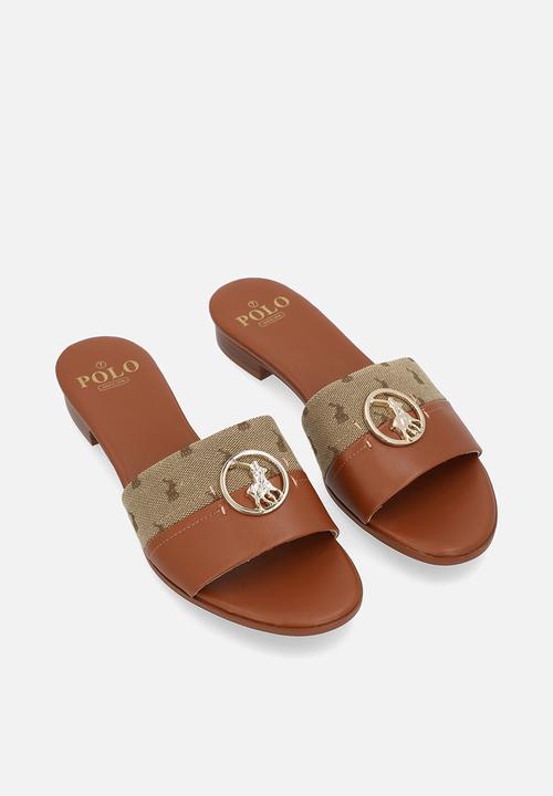 Polo 0050146 Womens Jacquard Mule Sandals Stone