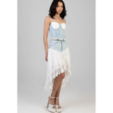 Sissy Boy Boy Aimee High Low Denim Skirt In Light Vintage