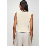 Mandi Womens Sleeveless Knitted Vest Top In Natural Multi
