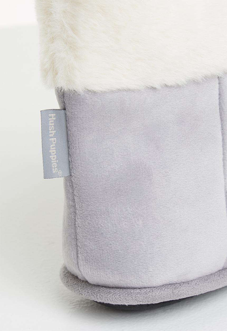 Hush Puppies Ladies Casa Slipper Boot In Grey Frost