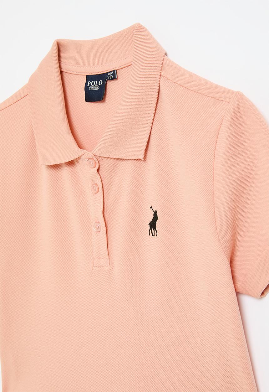 Polo Girls Gabriella Short Sleeve Golfer Dress In Dusty Pink