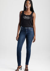 Sissyboy Womens Bianca Mid-Waist Skinny Jeans In Dark Blue