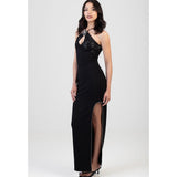 Sissy Boy Maxi With A Pluging V-Neck Dress In Black