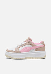 Puma Girls Rebound Femme Jr Sneakers In White/Pink/Brown