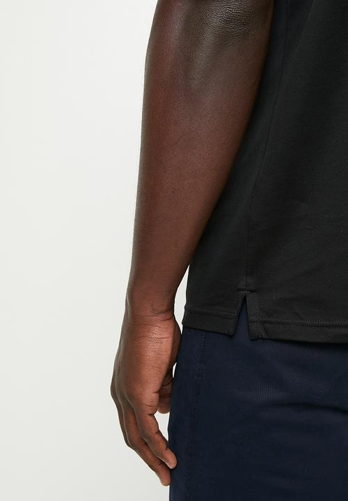 Pringle James Jacquard Collar Golfer Black