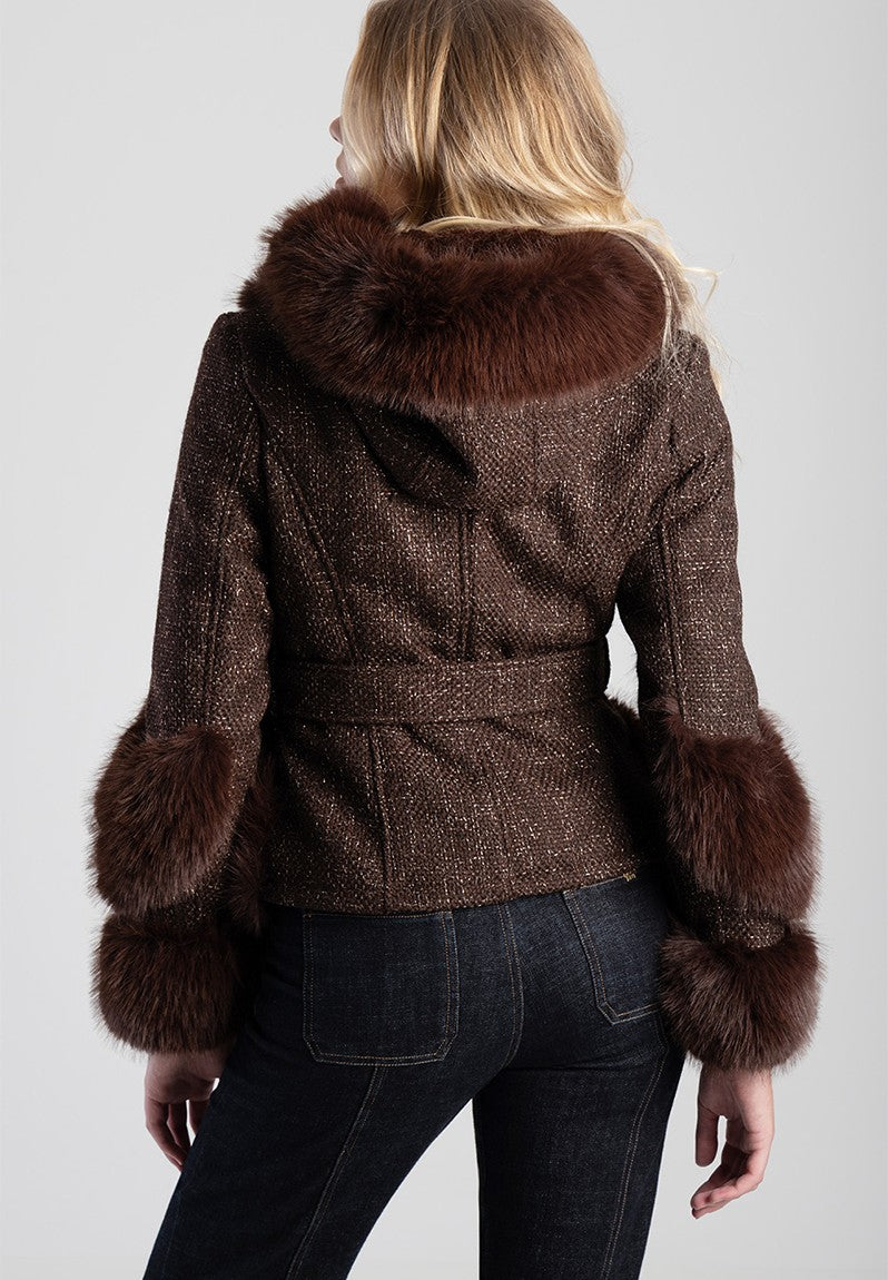 Sissyboy Brown Faux Detail Belted Jacket