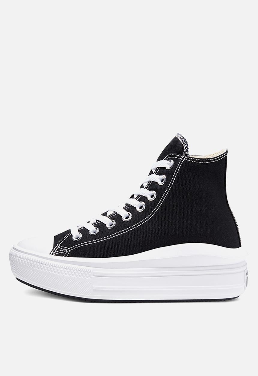 Converse Ladies Ctas Move High Canvas Shoes In Black And White