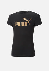 Puma Ess+ Logo Tee Gold Black