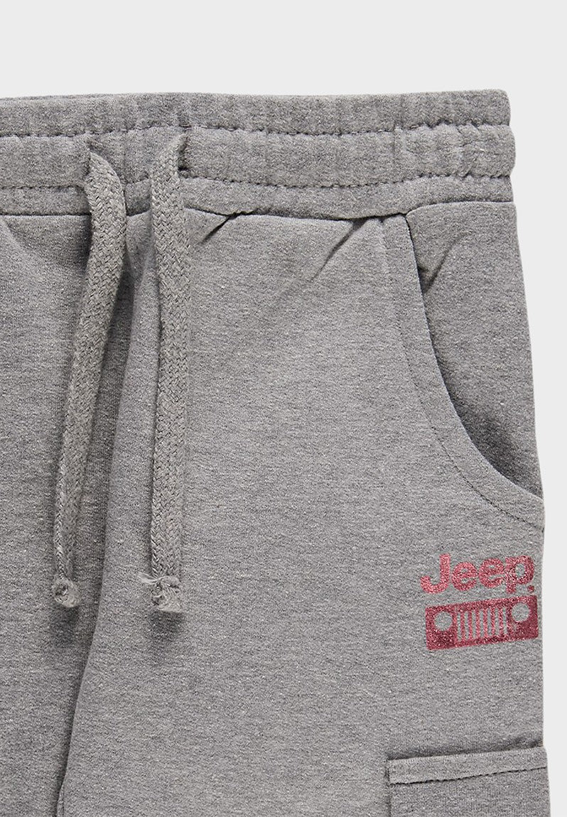 Jeep Kids Fleece Jogger Pants Grey & Pink