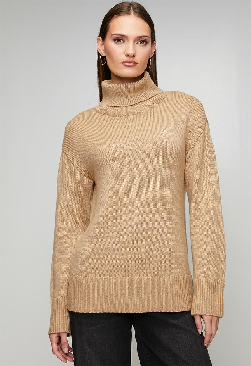 Polo Womens Relaxed Jersey In Oatmeal