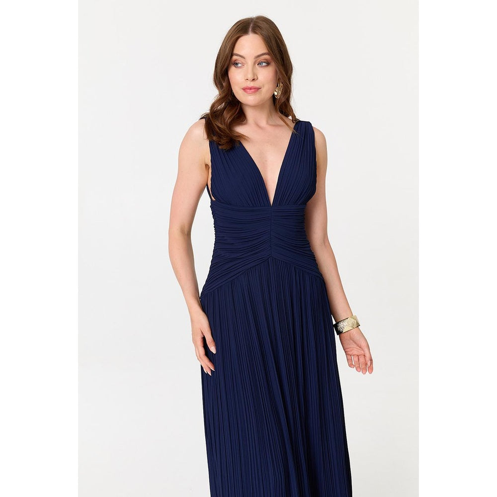 Stella Morgan Ladies Pleated Dress In Navy