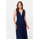 Stella Morgan Ladies Pleated Dress In Navy