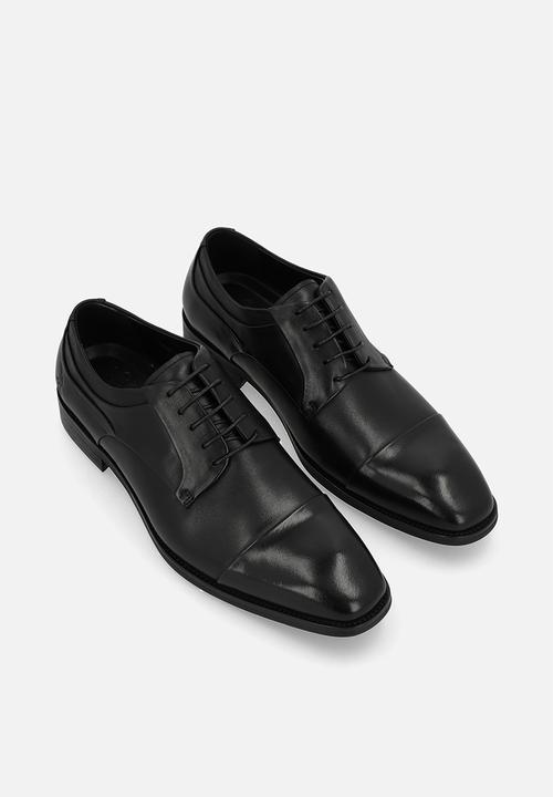 Polo Mens Black Panelled Gibson Lace Up