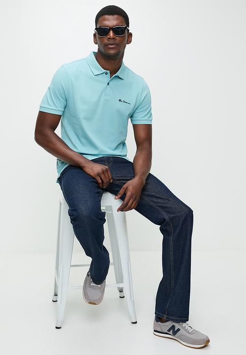 Ben Sherman Ben Polo Mens Golfers In Retro Blue