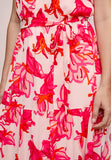 Stella Morgan Cap Sleeve V-Neck Maxi Dress In Red Multi