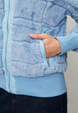 Stella Morgan Womens Zip Through Faux Fur Jacket In  Light Blue