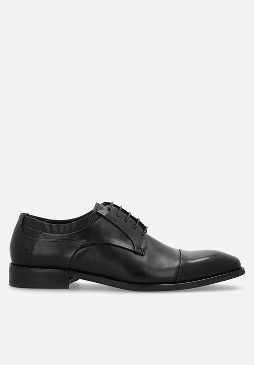 Polo Mens Black Panelled Gibson Lace Up