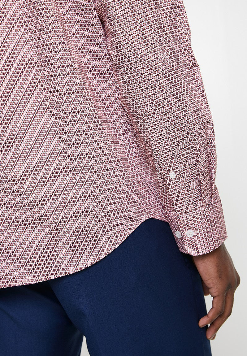Polo Mens Geometric Printed Shirt Red
