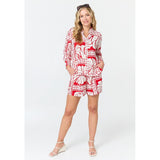 Mandi Border Print Short In Red Multi