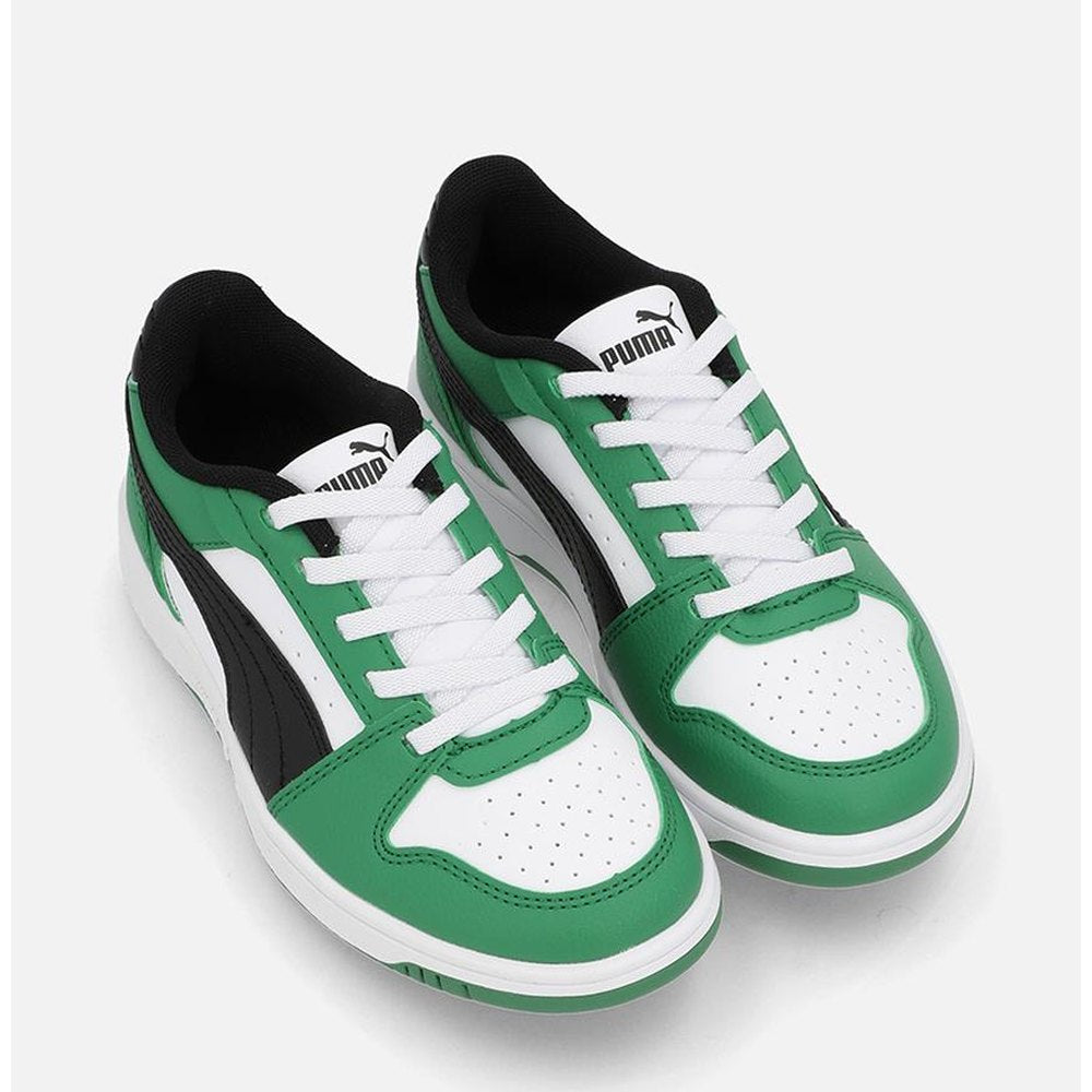 Puma Boys Rebound Slam Lo Ac Ps Sneakers In Green/Black/White