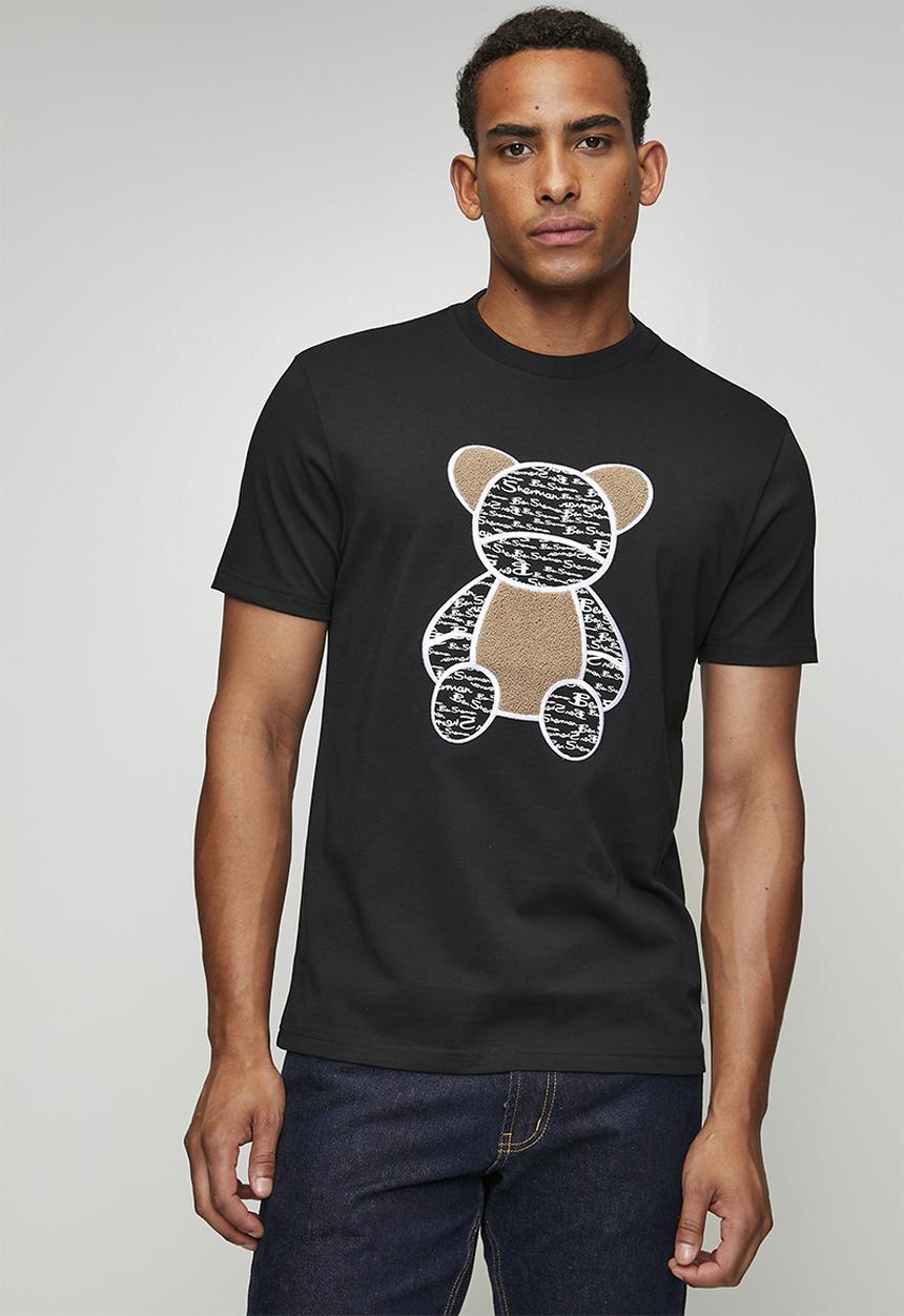 Ben Sherman Mens Fur Bear T-Shirt In Black