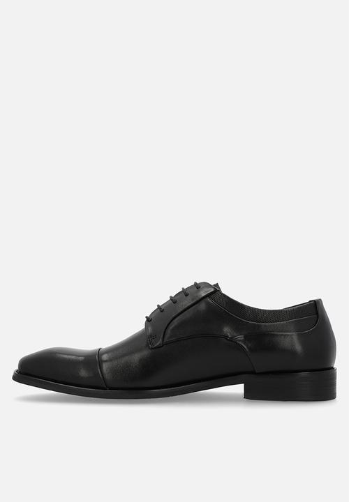 Polo Mens Black Panelled Gibson Lace Up