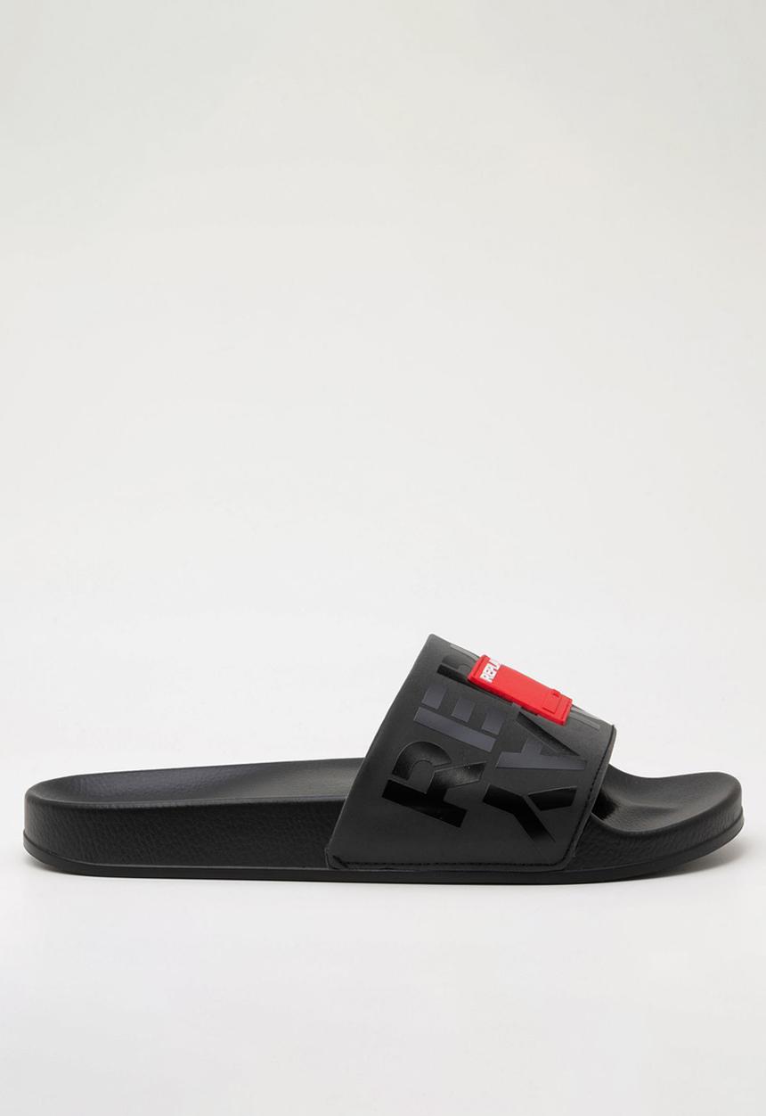 Replay Mens Up Label Slides In Black & Red