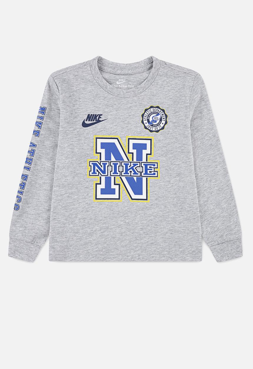 Nike Boys Athletics Long Sleeve T-shirt In Grey