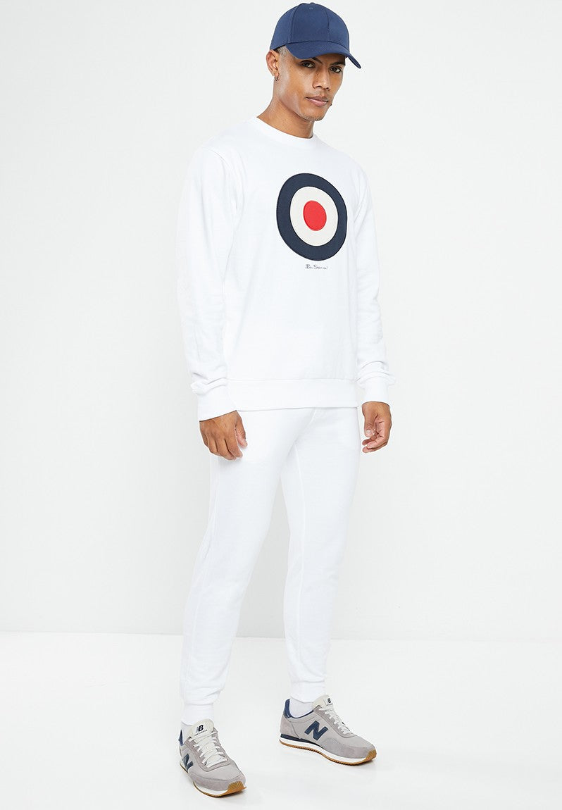 Ben Sherman  Mens Target Crew Sweater White
