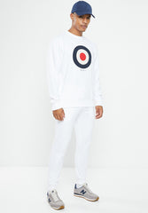 Ben Sherman  Mens Target Crew Sweater White
